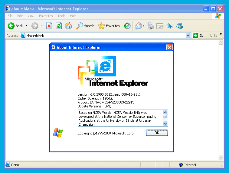 IE 6.0有著Windows XP的Luna介面