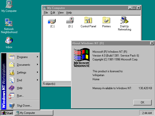 Windows NT 4.0操作介面