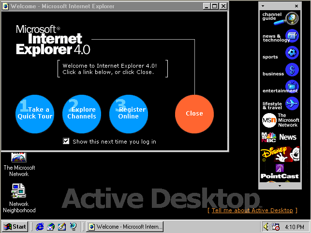 IE 4.0 Active Desktop