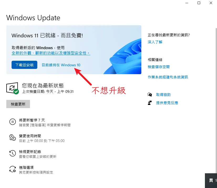 Windows Update 升級 Win11
