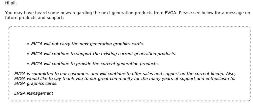 EVGA 宣佈停止與 Nvidia 合作