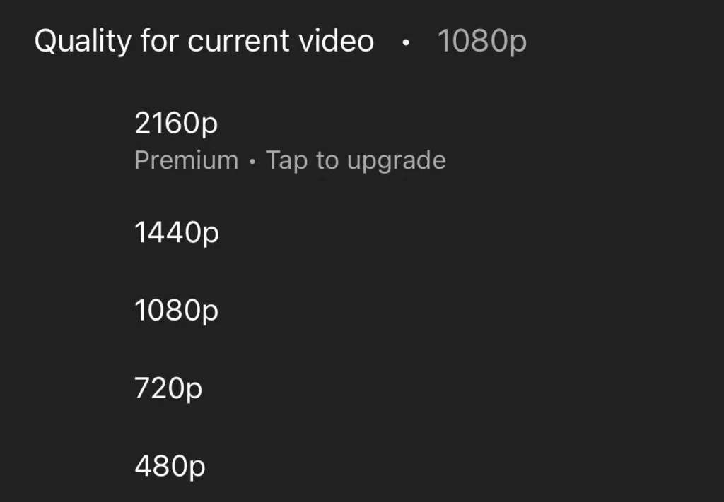 未來在 YouTube 想看 4K 影片可能需要 Premium 帳戶才可以