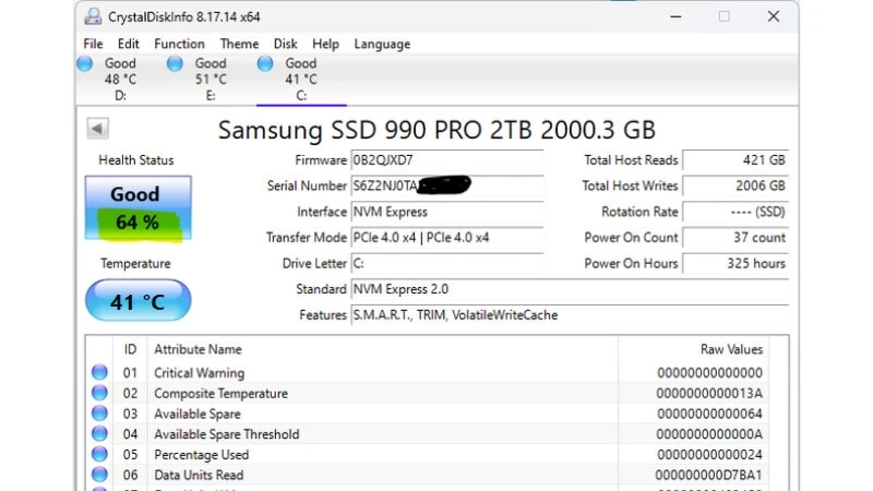 三星發布 990 Pro SSD 韌體修正健康度異常問題 5
