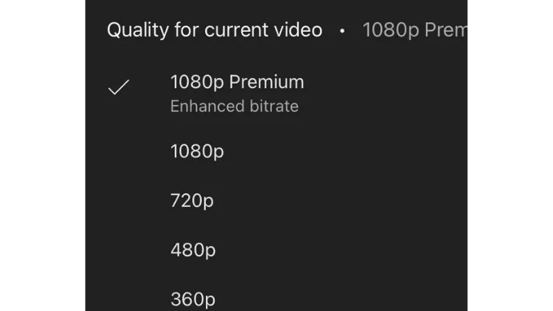 YouTube 1080p Premium：位元速率高且畫質較好 5