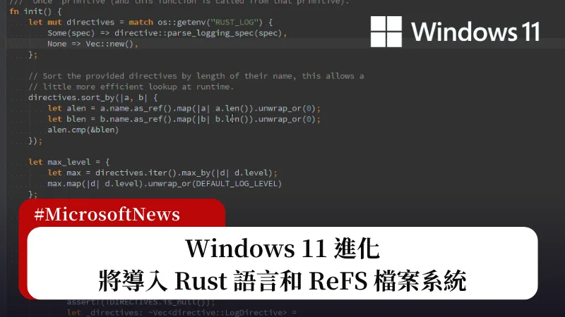 Windows 11 將導入 Rust 語言和 ReFS 檔案系統，更安全、更快、更強大！ 3