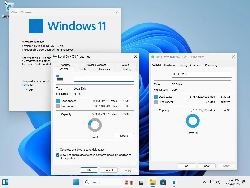 Windows 11 輕量版 tiny11 2311 正式推出，體積比原版小 20%，支援 Copilot 功能 5