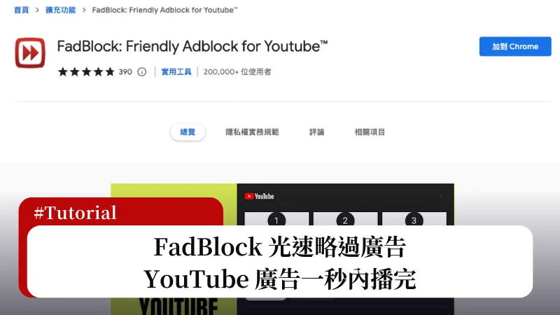 FadBlock 外掛，讓 YouTube 廣告一秒內快速播完，另類去廣告效果！ 13
