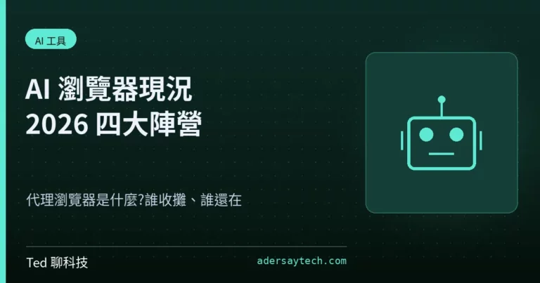 2026 AI 瀏覽器與代理瀏覽器四大陣營現況比較示意圖
