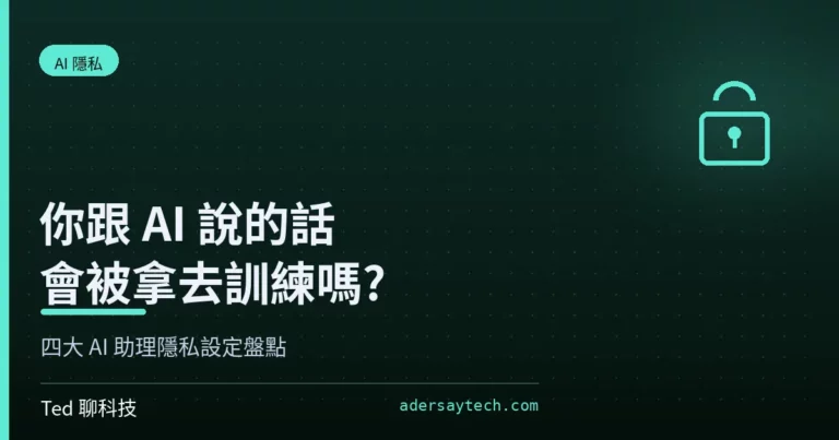 ChatGPT Claude Gemini Copilot 四大 AI 隱私設定與關閉訓練示意封面