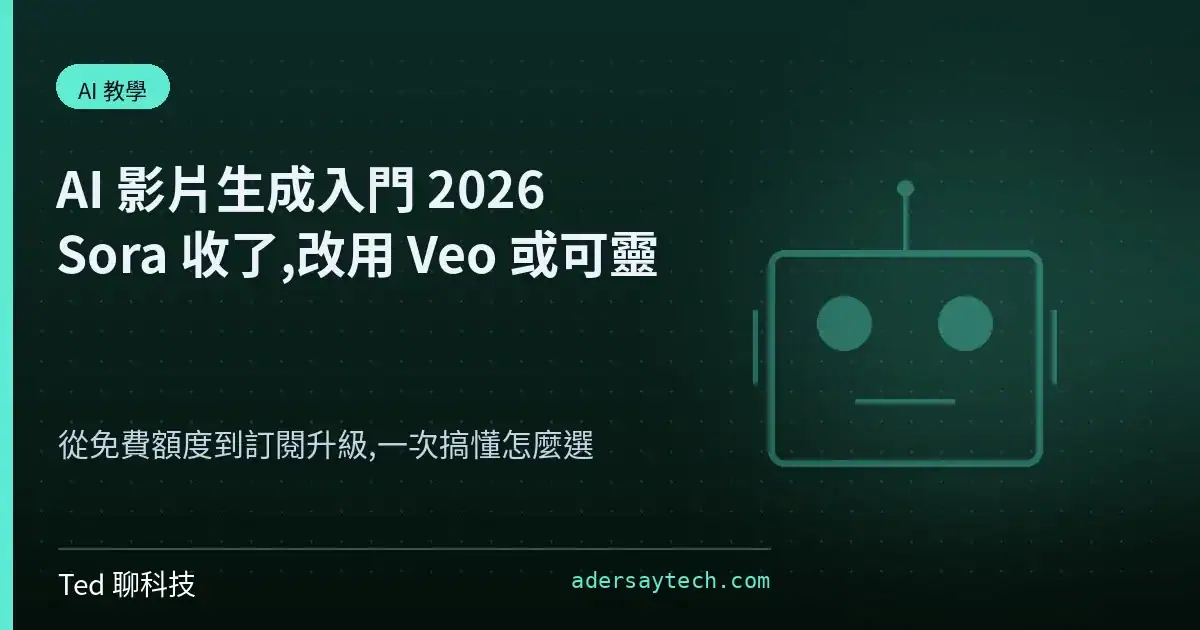 AI 影片生成工具 2026 Veo 3.1 與可靈 Kling 比較封面