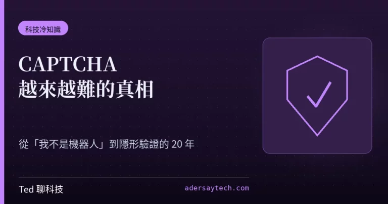 CAPTCHA 人機驗證演化史示意圖:我不是機器人打勾框與盾牌