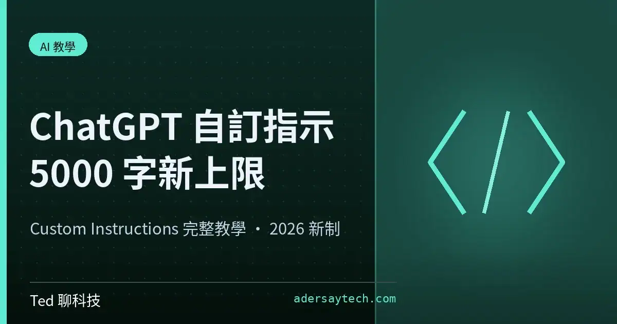ChatGPT 自訂指示 Custom Instructions 教學封面主視覺