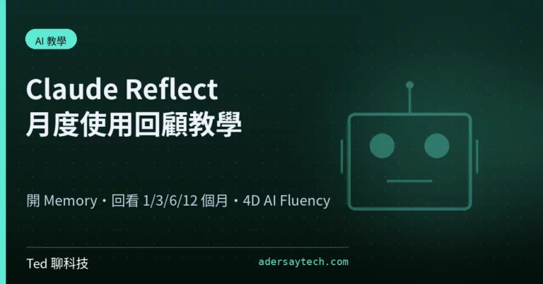 Claude Reflect 月度使用回顧與 4D AI Fluency 框架封面
