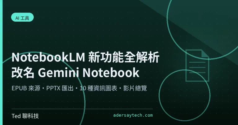 NotebookLM 新功能與改名 Gemini Notebook 主視覺封面