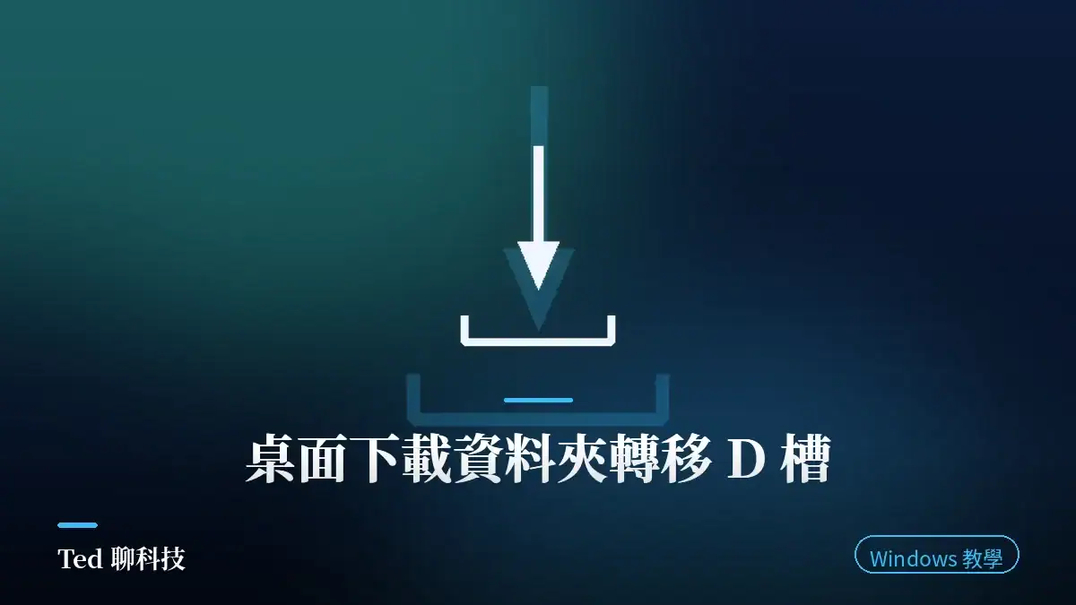 Windows 11 桌面與下載資料夾轉移到 D 槽教學封面圖