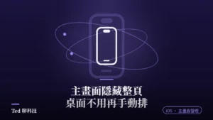 iPhone 主畫面隱藏整頁操作示範與頁面圓點勾選畫面