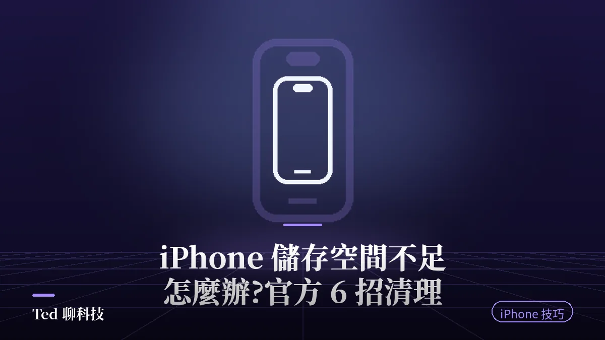 iPhone 儲存空間不足清理教學 iOS 26 設定畫面示意封面