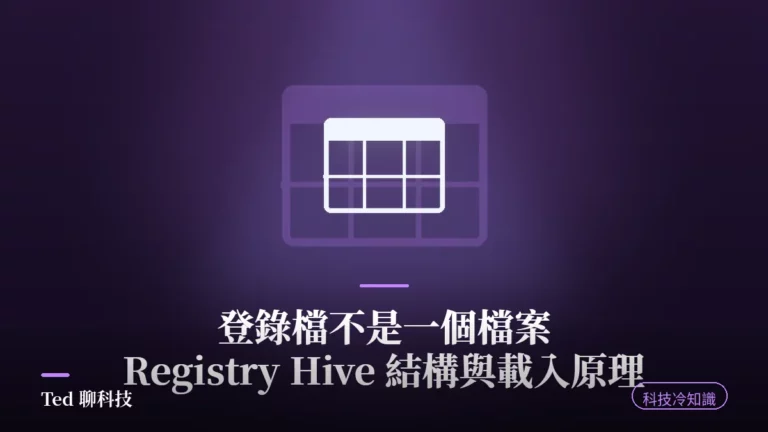 Windows Registry Hive 登錄檔結構與 hive 檔案分佈示意圖