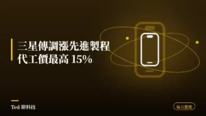 科技要聞彙整 2026-08-20 三星傳調漲先進製程代工價刊頭