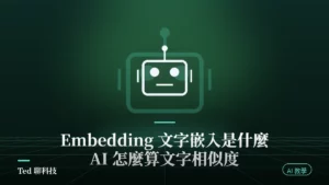 Embedding 文字嵌入原理示意:文字轉向量與餘弦相似度比對