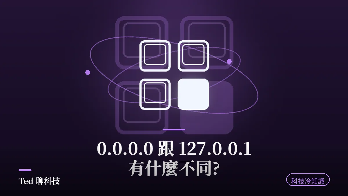 0.0.0.0 與 127.0.0.1 差異示意:萬用位址與回環位址對照
